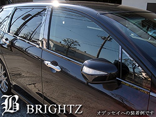 【 BRIGHTZ ラクティス 120 125 超鏡面ステンレスブラックメッキウィンドウモール 4PC 】 【 WIN−BLA−0..