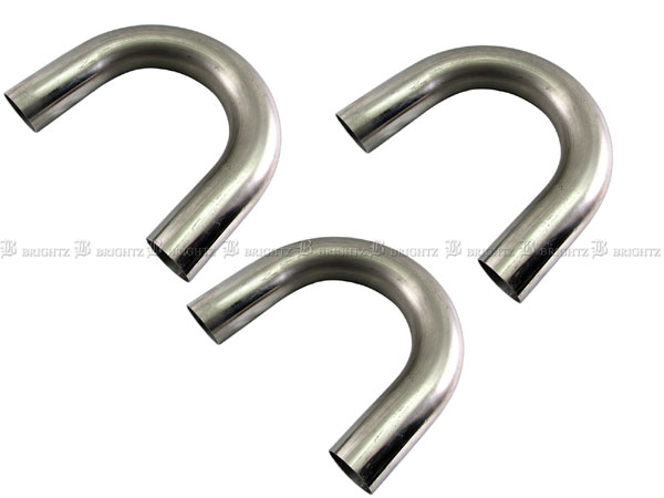 【 BRIGHTZ 60Φ 180度 ステンレス 曲げパイプ 1.2mm厚 3PC 】 【 CUR−PIPE−001−3PC 】 60パイ 60φ 180°