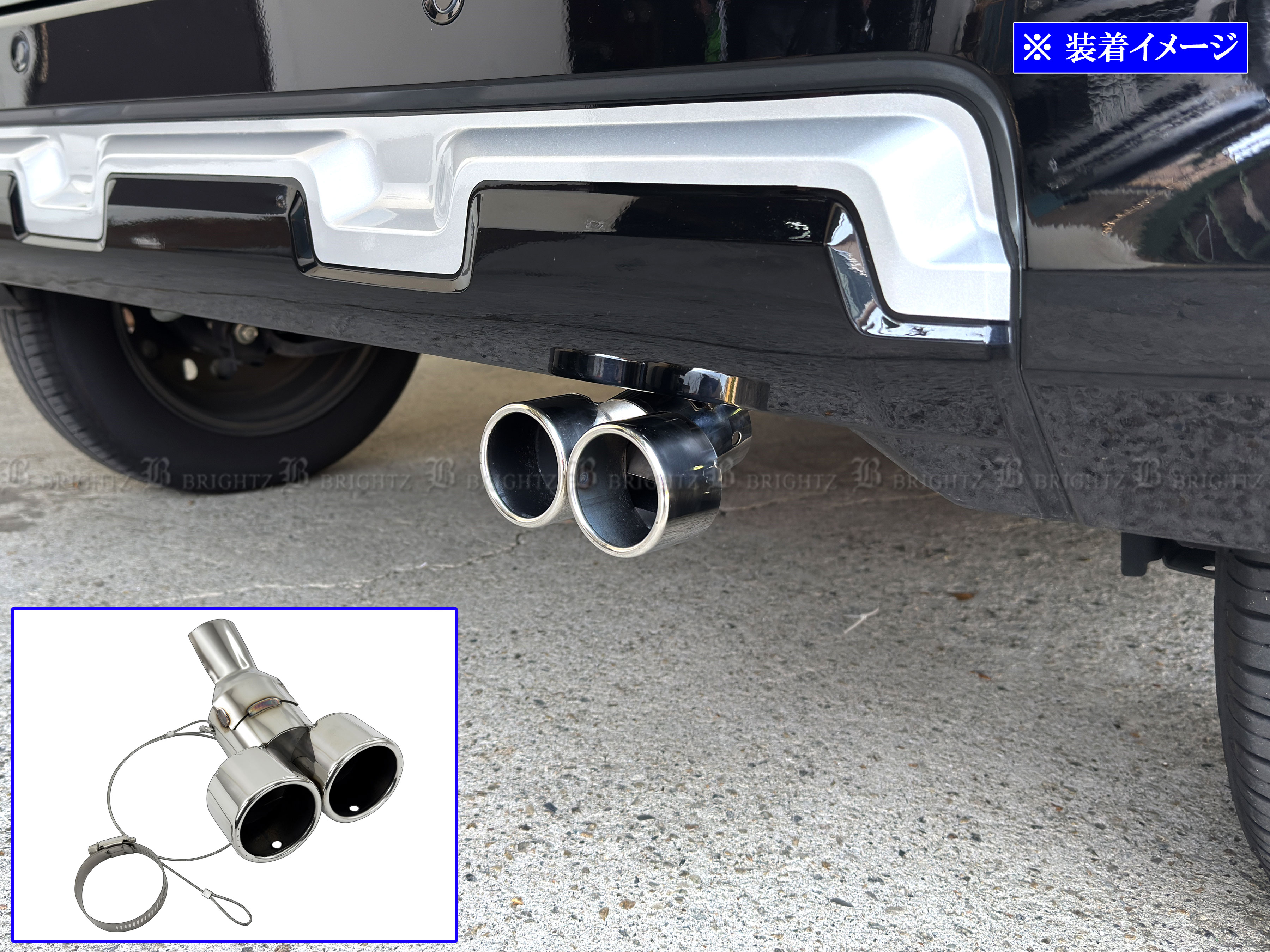 【 BRIGHTZ デリカミニ 34 35 37 38 ステンレス2本出しマフラーカッター 銀 】 【 MUF−CUT−033 】 B34A B35A B37A B38A B34 B35 B37 B38 34A 35A 37A 38A B A デリカ ミニ