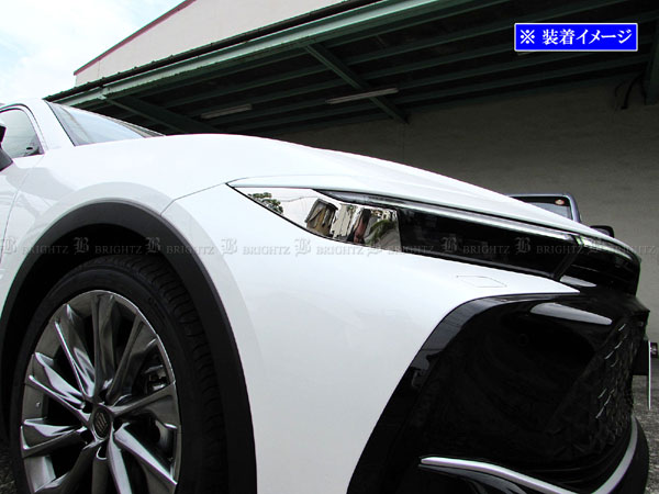 【 BRIGHTZ クラウンクロスオーバー TZSH35 AZSH35 超鏡面ステンレスメッキヘッドライトサイドパネル 2..