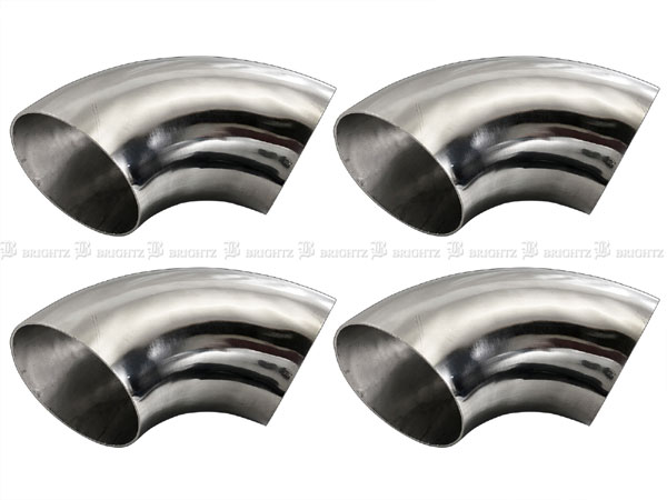 【 BRIGHTZ 89φ 90度 ステンレス曲げパイプエルボ 1.2mm厚 4PC 】 【 MUF−JOI−031−4PC 】 90パイ 90φ 90°