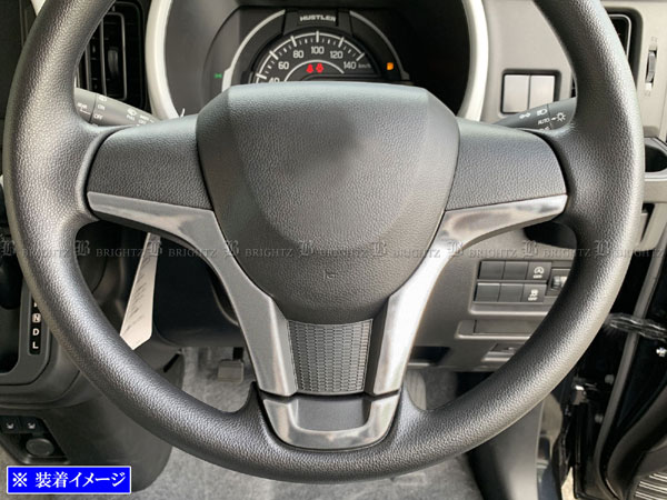 【 BRIGHTZ キャロル HB37S HB97S ステンレスステアリングガーニッシュ 3PC サテンシルバー 】 【 INT−ETC−384 】 HB37 HB97 HB B37 B97 37 97