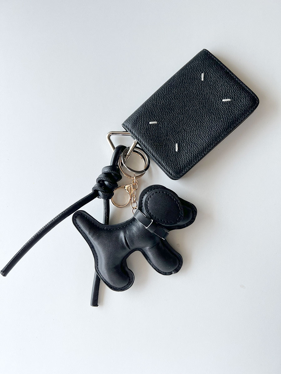 【クーポン◆エントリーでP2倍本日まで】PUドッグチャーム バッグチャーム PUチャーム バッグアクセサリー じゃらじゃらつけ 韓国チャーム キーホルダー ワンちゃんモチーフ ブラック ブラウン ベージュ