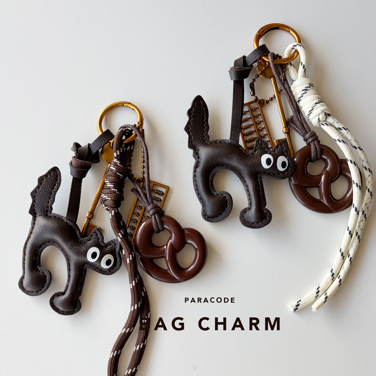 チョコに浸かったネコ バッグチャーム プレッツェルチャーム ねこチャーム ネコチャーム パンモチーフ ..