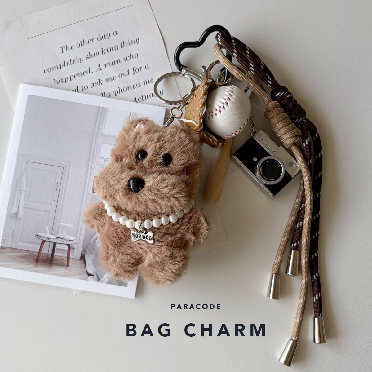 【3%オフクーポン◆ポイントUP中】ドッグチャーム カメラモチーフチャーム ベースボール バッグアクセサ..