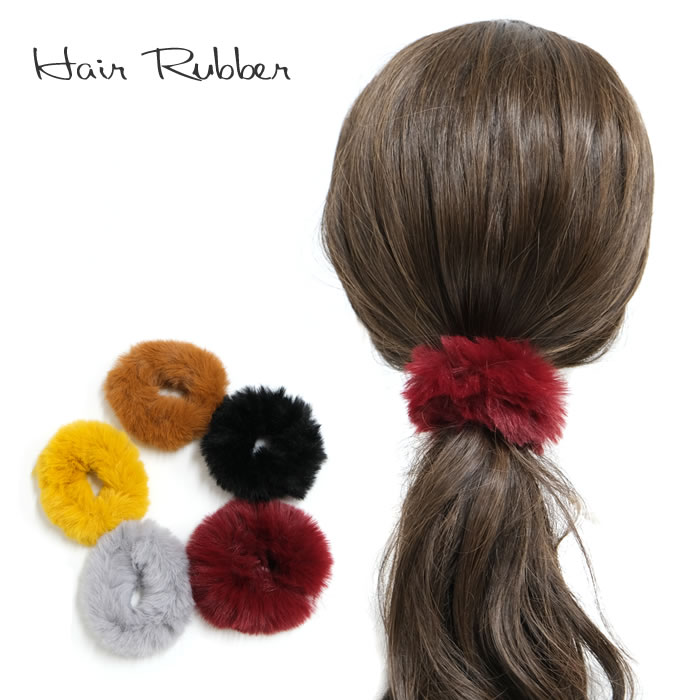 Rakuten - 【新商品】AC53　ヘアゴム　[TE]　ヘアアクセサリー　ふわふわ　ファー　柔らかい　ヘアバンド