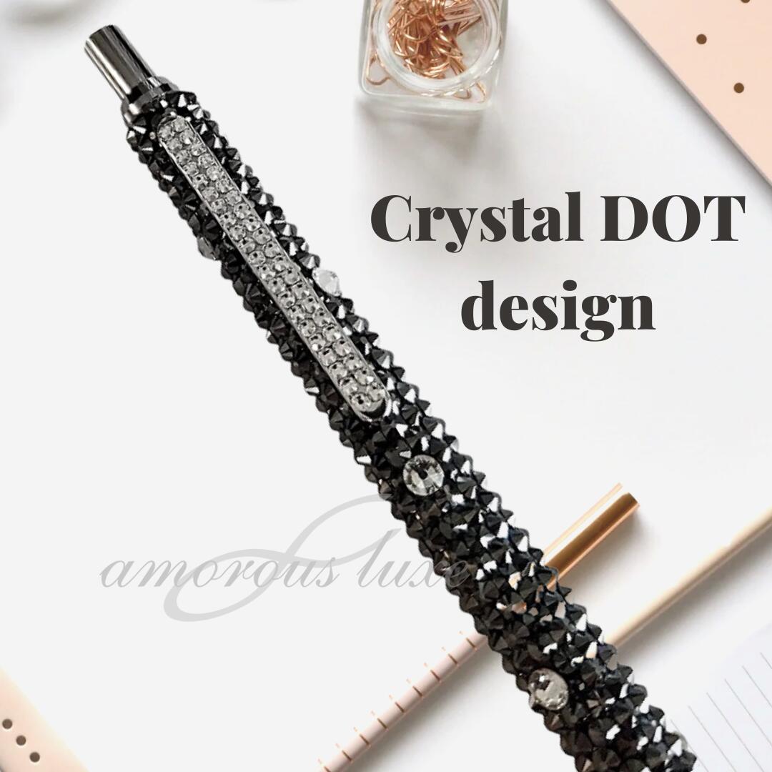 スワロフスキー ボールペン プレミアム「グラマラスBLACK」クリスタル ペン デコレーション素敵なクリスタルドットデザイン【数量限定替芯プレゼント!】ギフト ...