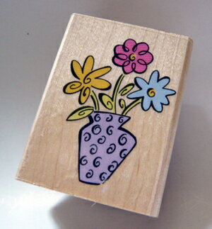 【海外スタンプ】:::Flowers in a Vase☆::: 花のある毎日♪フラワーベースウッドラバースタンプカード・アルバム作りやスクラップブッキングに♪【Marathon10P05Sep12】