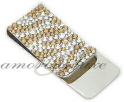 アマラスラグジェ・クリスタルデコの★Money and more!!クリップ★ゼブラ柄★マネークリップスワロフスキー社クリスタライズ（シルバー台）｜アングル2