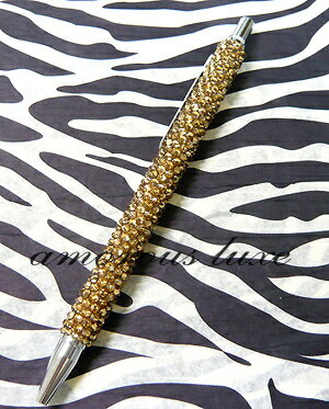 ボールペン スワロフスキー プレミアム★*Goldy*★ボールペンゴールド系スワロフスキー ペンクリスタル デコレーション ペン【数量限定替芯プレゼント】キラキラデコペン【特別価格】