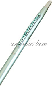 ボールペン スワロフスキー『Brill.liner』0.5mm 細字 ニードルポイントノック式 油性 ボールペン 可愛い おしゃれ女性 プレゼント お祝い＜アクアブルー＞ 日本製【数量限定・替芯プレゼント！】