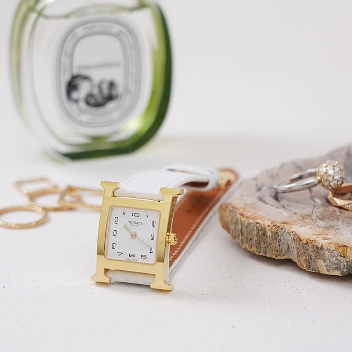 エルメス Hウォッチ HH1.201.131/UBC ゴールドプレーテッド　ホワイト HERMES 新品レディース 腕時計 送料無料のサムネイル