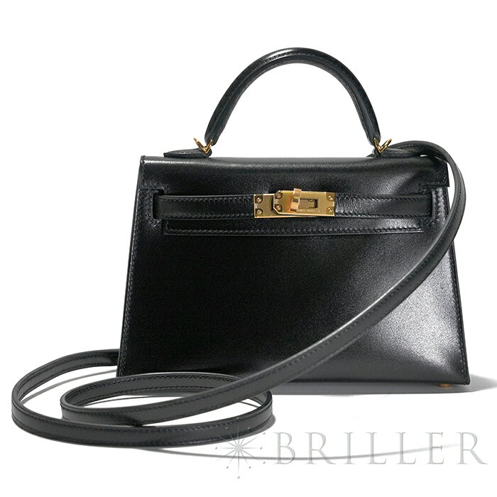 エルメス ミニケリー2 ボックスカーフ ノワール(ブラック) ゴールド金具 HERMES 新品ハンドバッグ ブランドバッグ 送料無料