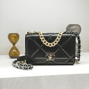 シャネル 19 チェーンウォレット シャイニーラムスキン ブラック ゴールド金具 CHANEL 新品ショルダーバッグ ブランドバッグ 送料無料(4)