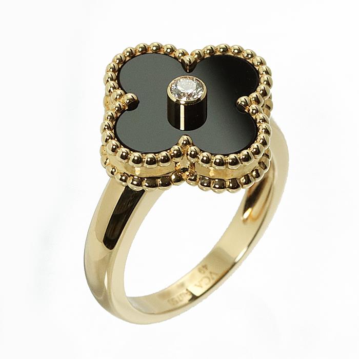 ヴァンクリーフ＆アーペル ヴィンテージ アルハンブラ リング イエローゴールド オニキス ダイヤモンド VCARA41049 Van Cleef & Arpels 新品リング ブランドジュエリー 送料無料のサムネイル