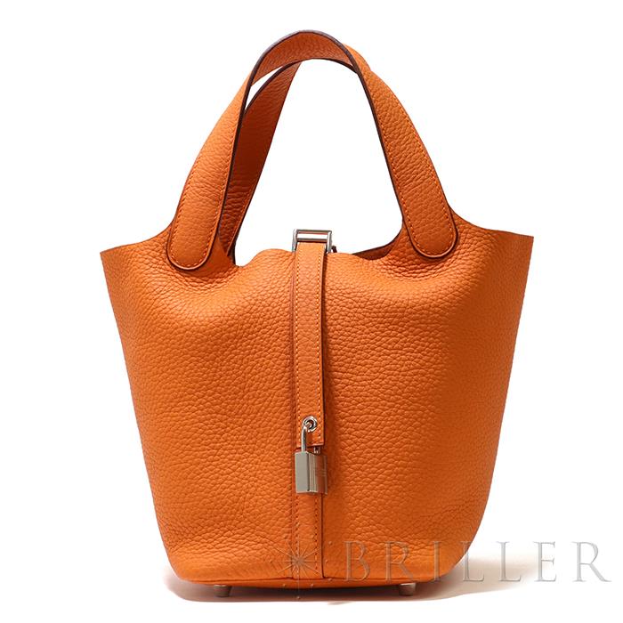 エルメス ピコタンロックPM トリヨンクレマンス オレンジ シルバー金具 HERMES 新品ハンドバッグ ブランドバッグ 送料無料