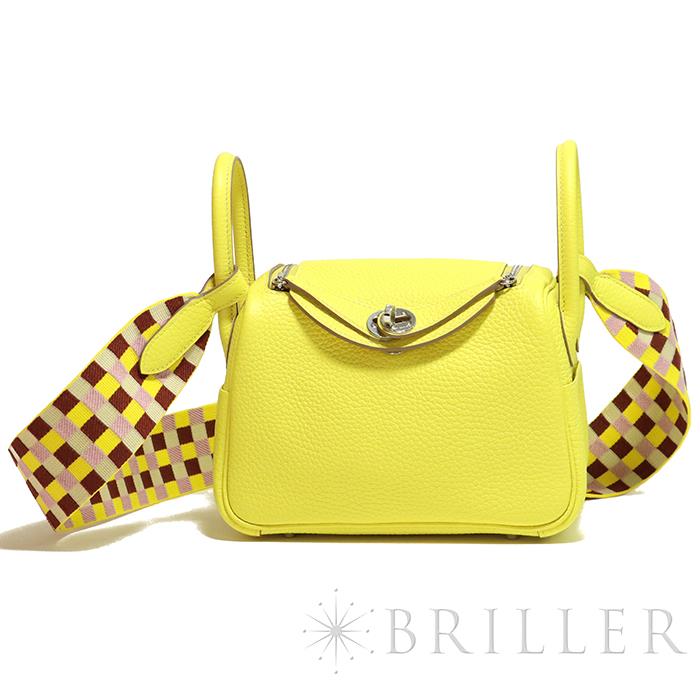 エルメス リンディミニ マキシカドリーユ トリヨンクレマンス ライム（イエロー）シルバー金具 HERMES 新品ショルダーバッグ ブランドバッグ 送料無料