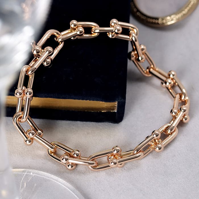 ティファニー ハードウェア ミディアム リンクブレスレット ローズゴールド エクストララージ 70881632/70881624 TIFFANY & Co. 新品ブレスレット・バングル ブランドジュエリー 送料無料のサムネイル