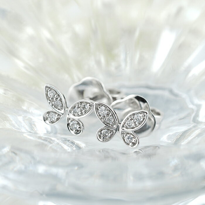 グラフ パヴェ バタフライ ダイヤモンド プティ スタッド イヤリング ピアス ホワイトゴールド RGE1563 新品ピアス ブランドジュエリー 送料無料のサムネイル