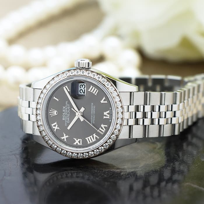 ロレックス デイトジャスト28 279384RBR グレー ジュビリーブレス【未使用品】保証書2022年 付属品完品 ROLEX 未使用品レディース 腕時計 送料無料のサムネイル