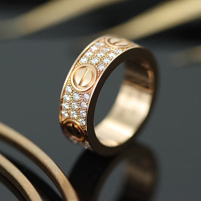 カルティエ 指輪 カルティエ ラブリング B4087652 ピンクゴールド パヴェダイヤモンド 12号 CARTIER 新品リング ブランドジュエリー 送料無料