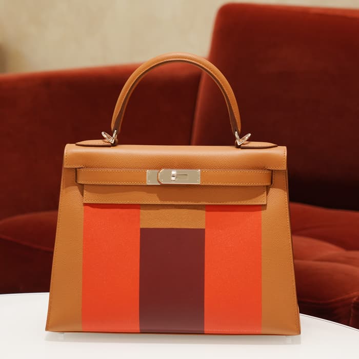 ケリー エルメス ケリーレター 28 外縫い エプソン ゴールド×カプシーヌ×ルージュアッシュ シルバー金具 HERMES 未使用品レディース 腕時計 送料無料