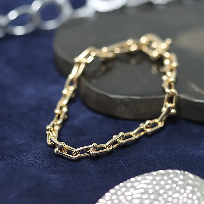 ティファニー ハードウェア スモール リンクブレスレット イエローゴールド ラージ 39991543/60153076 TIFFANY & Co. 新品ブレスレット・バングル ブランドジュエリー 送料無料