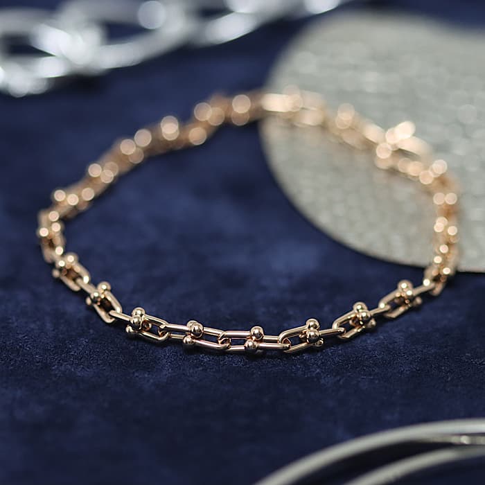 ティファニー ハードウェア マイクロ リンクブレスレット ローズゴールド ミディアム 60417008/60416990 TIFFANY & Co. 新品ブレスレット・バングル ブランドジュエリー 送料無料