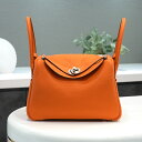 エルメス リンディ26 トリヨンクレマンス オレンジ シルバー金具 HERMES 中古ショルダーバッグ ブランドバッグ 送料無料