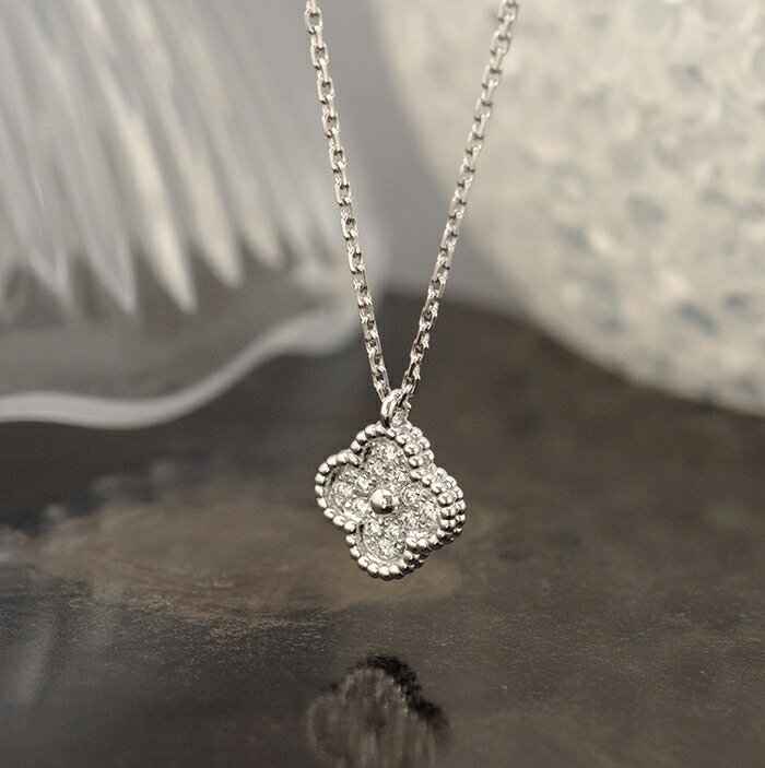 ヴァンクリーフ&アーペル スウィート アルハンブラ ペンダント ネックレス ホワイトゴールド ダイヤモンド VCARO85900 Van Cleef & Arpels 中古ペンダントトップ・チャーム ブランドジュエリー 送料無料