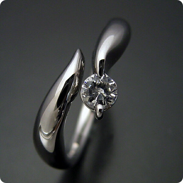 【婚約指輪】エンゲージリング【0.3カラット】一粒【0.3ct】ダイヤモンド【ブライダルジュエリー】プラチナ【結婚指輪】マリッジリング【柔らかいラインでシンプルなデザインの婚約指輪】Dカラー・VVS1クラス・Excellentカット・H&Q【宝石鑑定書付き】
