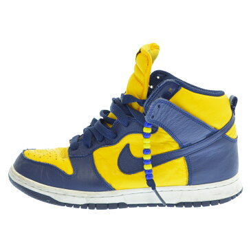 NIKE(ナイキ)2016 DUNK HIGH RETRO QS MICHIGAN 850477-700 ダンクハイクイックストライクミシガンスニーカー【中古】【程度AB】【カラーイエロー】【オンライン限定商品】