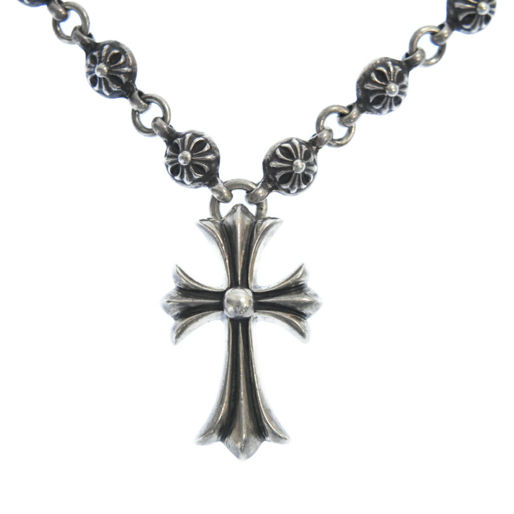 CHROME HEARTS(クロムハーツ)クロスボールチェーンスモールCHクロス シルバー ネックレス【中古】【程度AB】【カラーシルバー】【取扱店舗心斎橋】