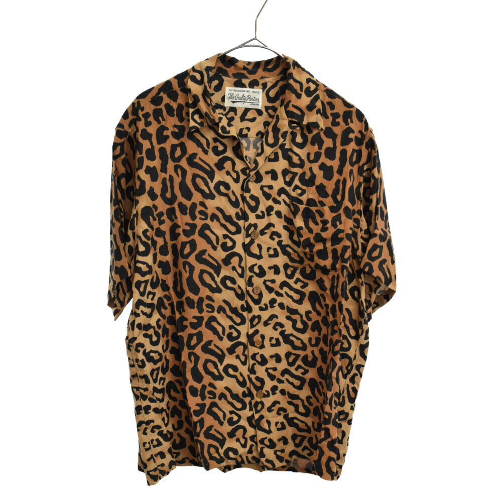 WACKO MARIA(ワコマリア)21SS LEOPARD HAWAIIAN SHIRT S/S レオパードハワイアンシャツ 半袖シャツ 開襟シャツ ブラウン/ベージュ【中古】【程度A】【カラーブラウン】【取扱店舗新宿】