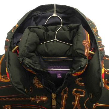 RALPH LAUREN(ラルフローレン)PURPLE LABEL EQUESTRIAN パープルレーベル 総柄ナイロンダウンジャケット グリーン調【中古】【程度AB】【カラーグリーン】【オンライン限定商品】