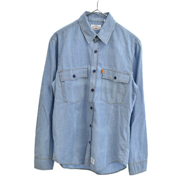 SUPREME(シュプリーム)×Levi's 11AW ロングスリーブシャンブレー長袖シャツ ブルー【中古】【程度A】【カラーブルー】【オンライン限定商品】