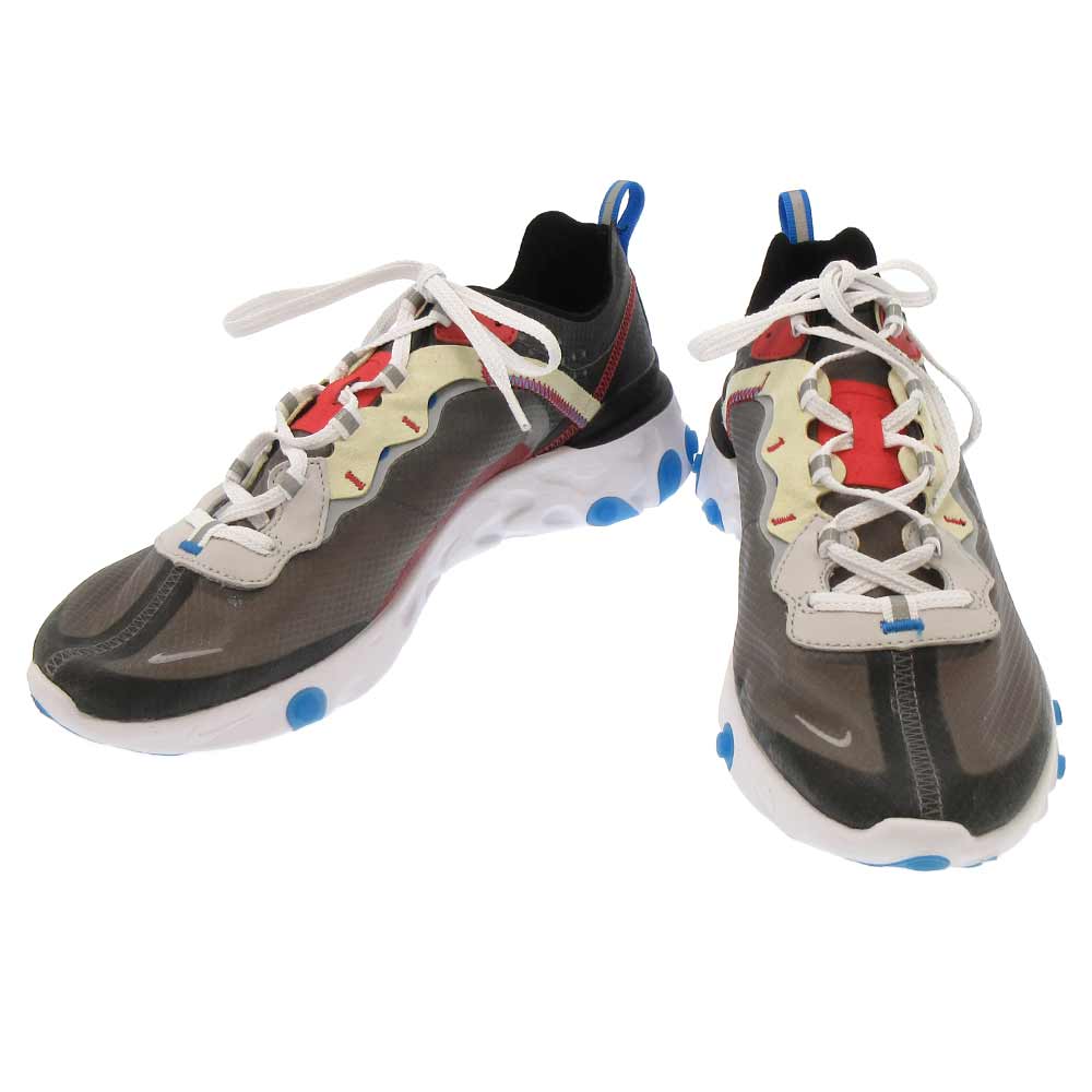 NIKE(ナイキ)REACT ELEMENT 87 AQ1090-003 リアクトエレメント87 ローカットスニーカー ブラック【中古】【程度A】【カラーブラック】【オンライン限定商品】