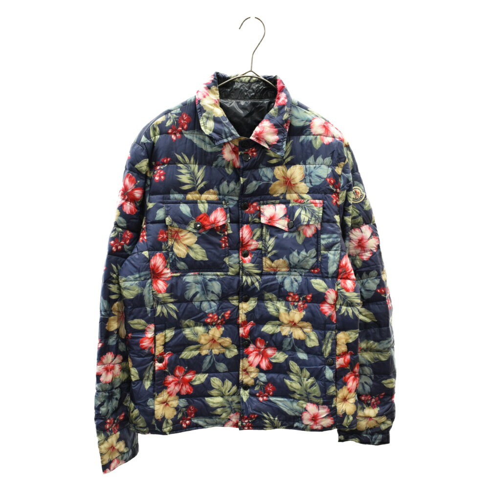 MONCLER(モンクレール)DOMINICA ハイビスカス柄リバーシブル ライトダウンジャケット 310914141705 マルチ【中古】【程度SA】【カラーマルチカラー】【オンライン限定商品】