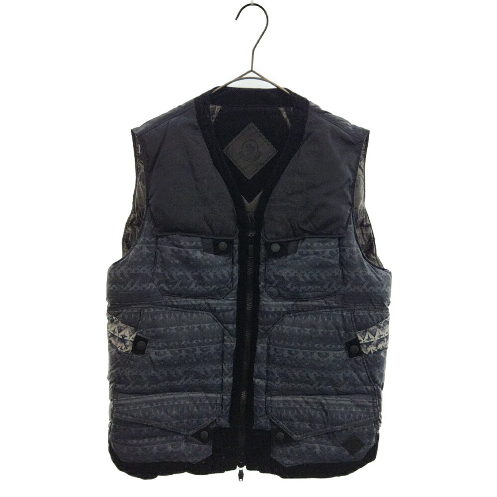 MONCLER W(モンクレール)SHOKI GILET ノルディック柄ライトダウンベスト White Mountaineering/ホワイトマウンテニアリング ブラック 3209H4335085【中古】【程度A】【カラーブラック】【オンライン限定商品】