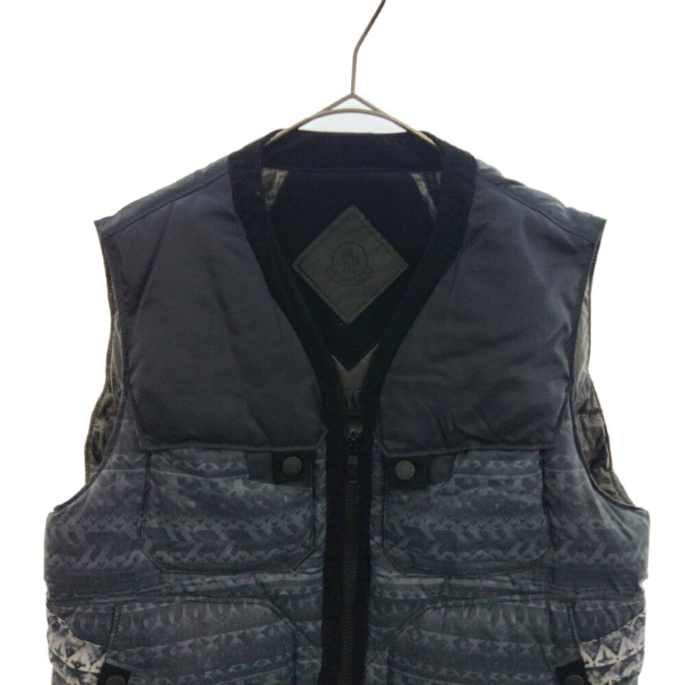 MONCLER W(モンクレール)SHOKI GILET ノルディック柄ライトダウンベスト White Mountaineering/ホワイトマウンテニアリング ブラック 3209H4335085【中古】【程度A】【カラーブラック】【オンライン限定商品】