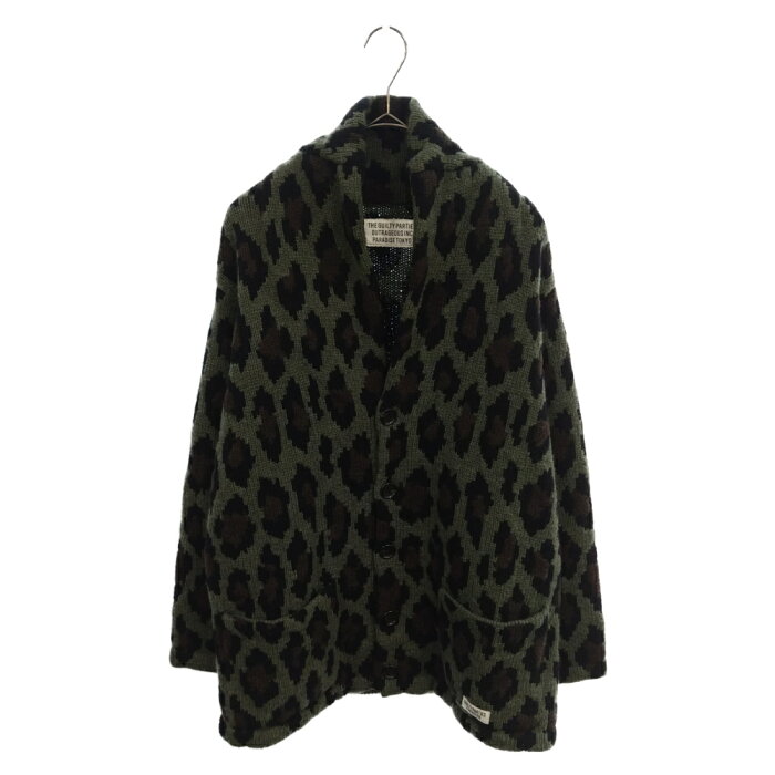 WACKO MARIA(ワコマリア)19AW LEOPARD KNIT GOWN レオパード ニット ガウンカーディガン グリーン【中古】【程度A】【カラーグリーン】【取扱店舗渋谷】★SALE対象★