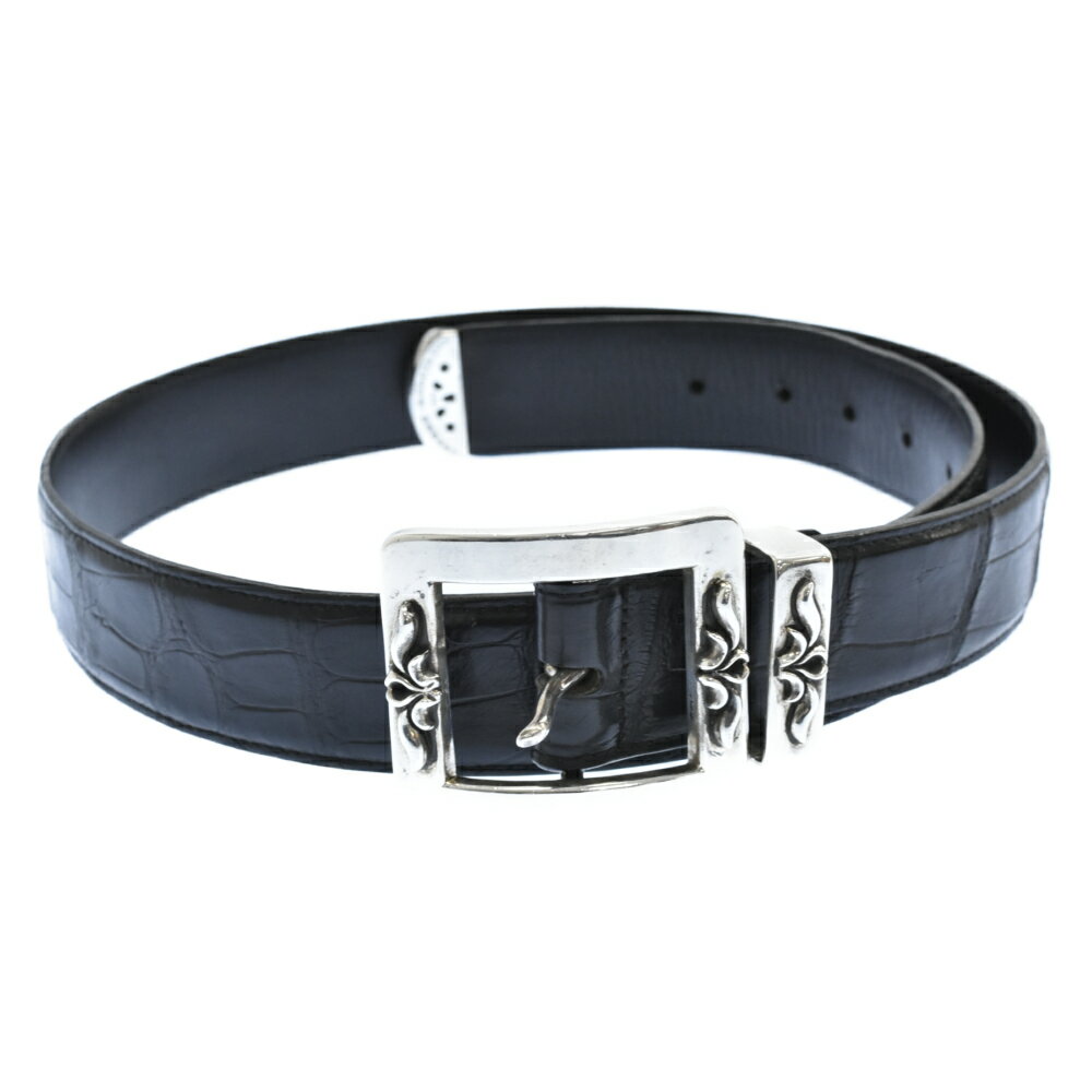 CHROME HEARTS(クロムハーツ) サイズ:36 BLT OTJ ALLIGATOR レザーベルト 36 ブラック/シルバー【中古】【程度A】【カラーブラック】【取扱店舗AWESOME原宿店】