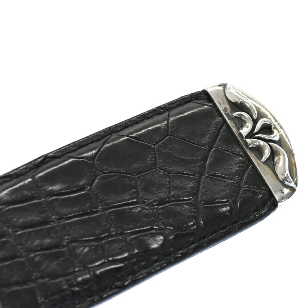 CHROME HEARTS(クロムハーツ) サイズ:36 BLT OTJ ALLIGATOR レザーベルト 36 ブラック/シルバー【中古】【程度A】【カラーブラック】【取扱店舗AWESOME原宿店】