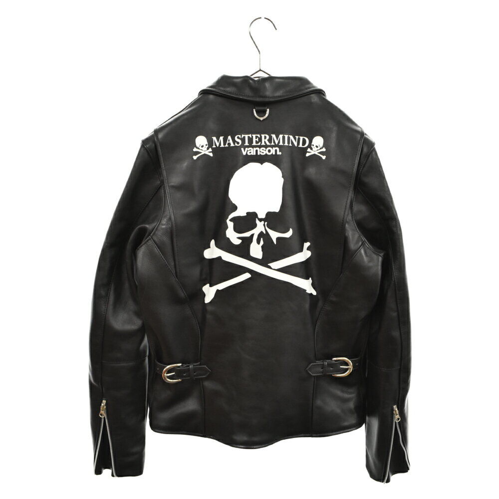 mastermind world(マスターマインドワールド)×VANSON 17AW スカルプリント レザー ライダースジャケット ブラック MWVP17-BL001【中古】【程度A】【カラーブラック】【取扱店舗原宿】