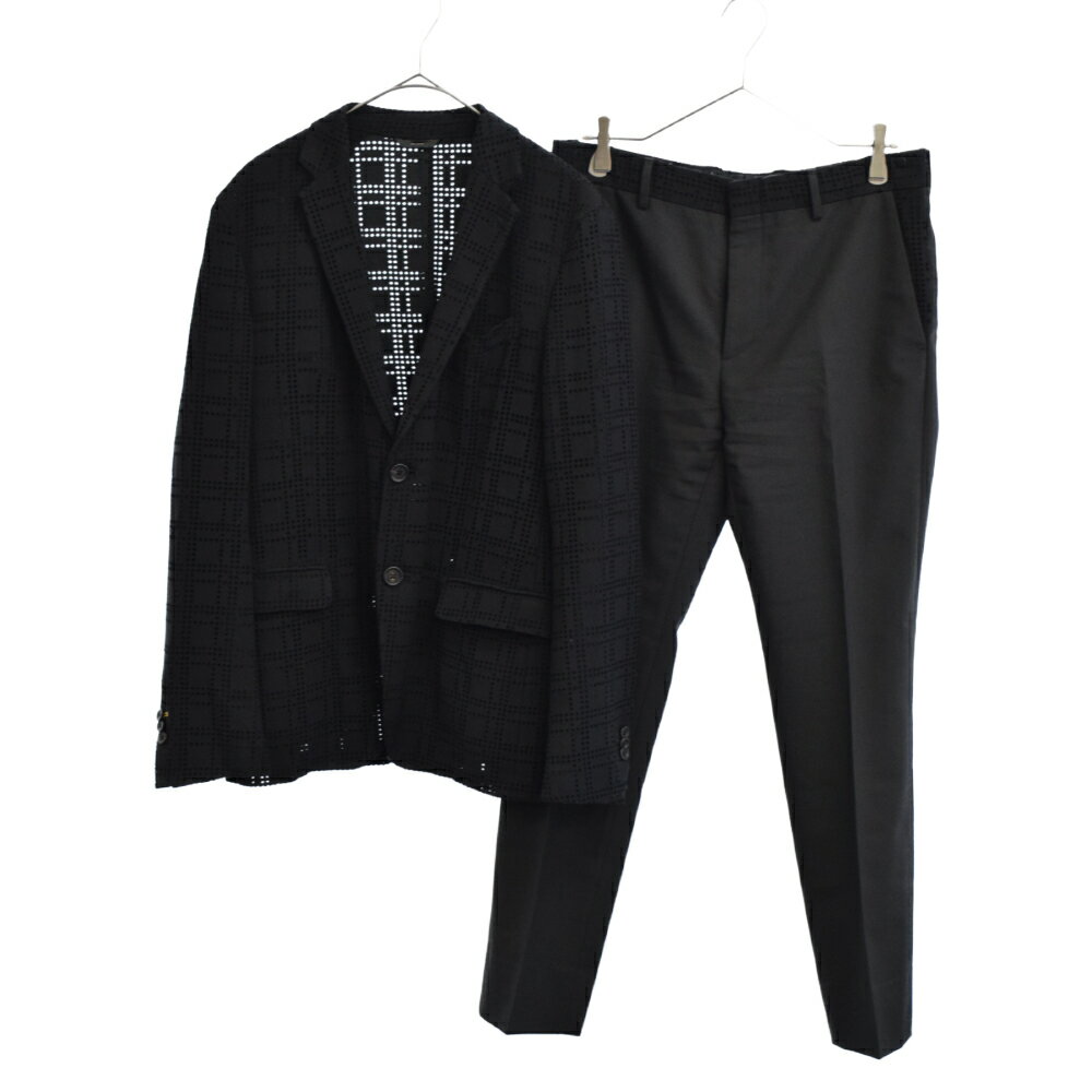 FENDI(フェンディ)21SS Short Wool Blended Fabrics Plain Blazers Jackets Bテーラードジャケット スラックスパンツ セットアップスーツ FJ0856 ブラック【中古】【程度A】【カラーブラック】【オンライン限定商品】