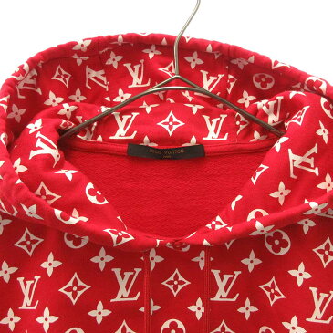 SUPREME(シュプリーム)LOUIS VUITTON ルイヴィトン 17AW LV Box Logo Hooded Sweatshirt ボックスロゴプルオーバーパーカー【中古】【程度A】【カラーレッド】【取扱店舗OneStyleプロペラ通り店】