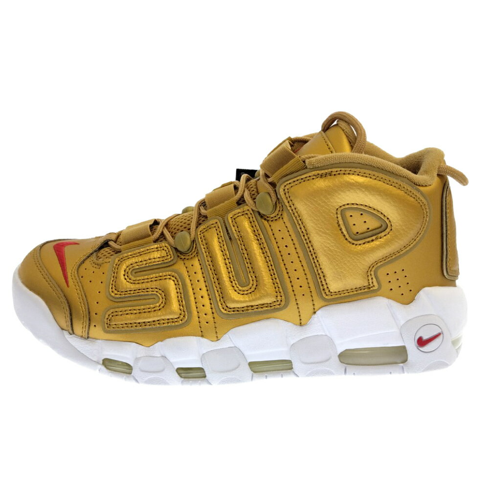 SUPREME(シュプリーム) サイズ:US10/28cm ×NIKE 17SS AIR MORE UPTEMPO ナイキ エアモアアップテンポ ハイカットスニーカー ゴールド 902290-700【新古品/中古】【程度N】【カラーゴールド】【取扱店舗BRING 心斎橋筋商店街店】