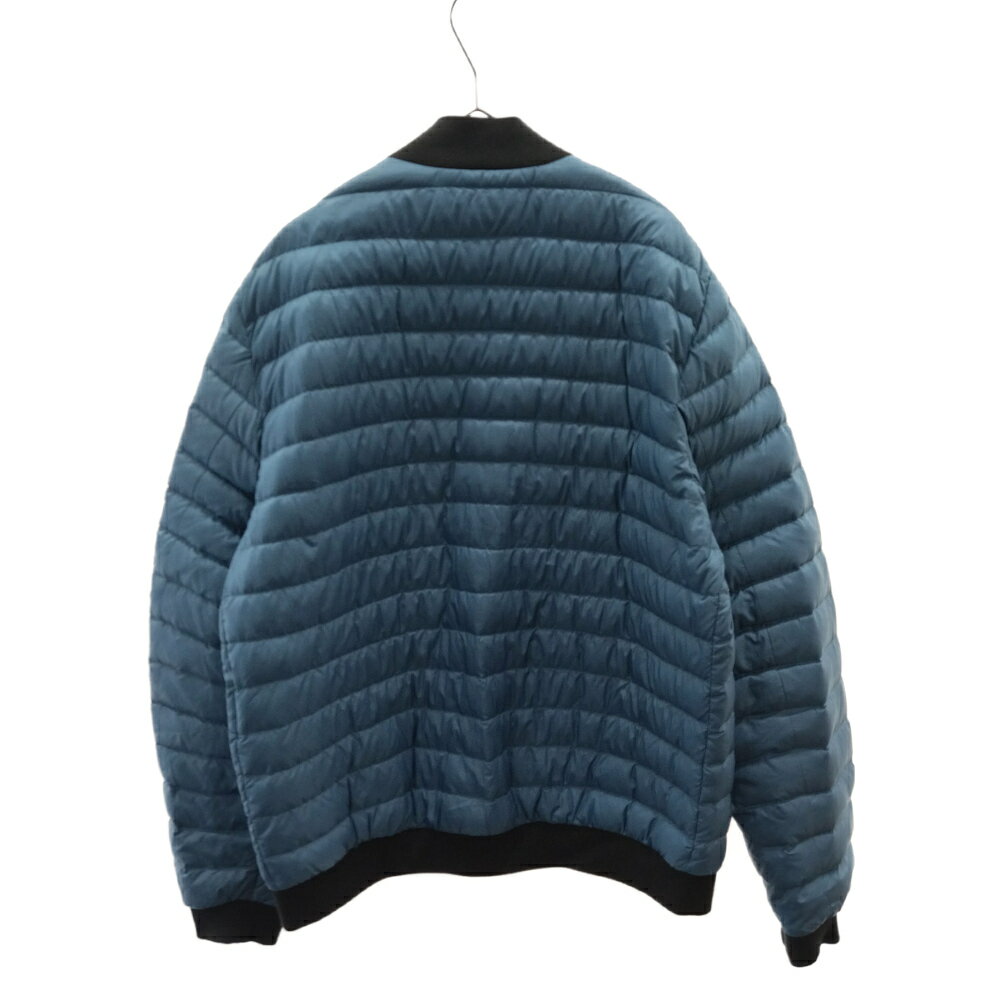 PRADA(プラダ)Triangle Logo Pkate Nylon Down Jacket ロゴプレート付 ダウンブルゾン ジップアップナイロンジャケット ブルー【中古】【程度A】【カラーブルー】【オンライン限定商品】★SALE対象★