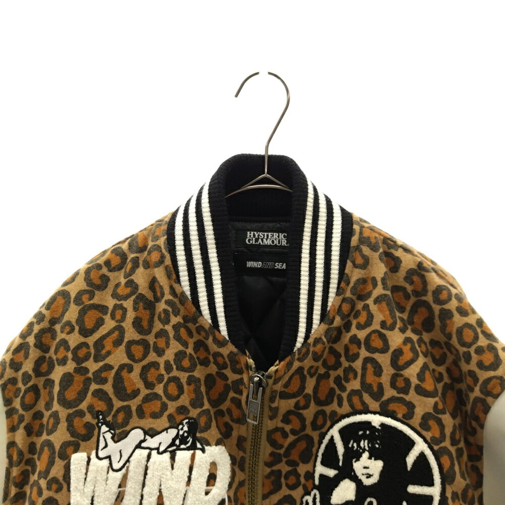 WIND AND SEA(ウィンダンシー)×HYSTERIC GLAMOUR 2019AW Stadium Jumper Leopard WDS-HYS-2-01 ヒステリックグラマー スタジアムジャンパー スタジャン【中古】【程度B】【カラーマルチカラー】【オンライン限定商品】