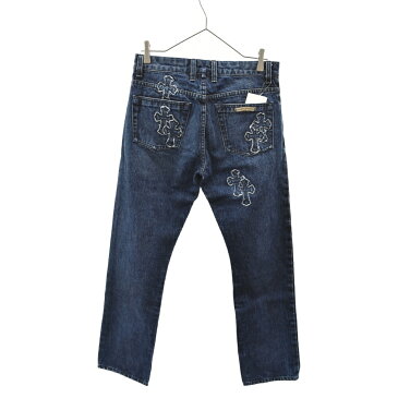 CHROME HEARTS(クロムハーツ)J STRTKG DNM VJ DNM PTCH クロスパッチデニムパンツ 32 国内ギャランティ付き【新古品/中古】【程度S】【カラーブルー】【取扱店舗OneStyle原宿店】